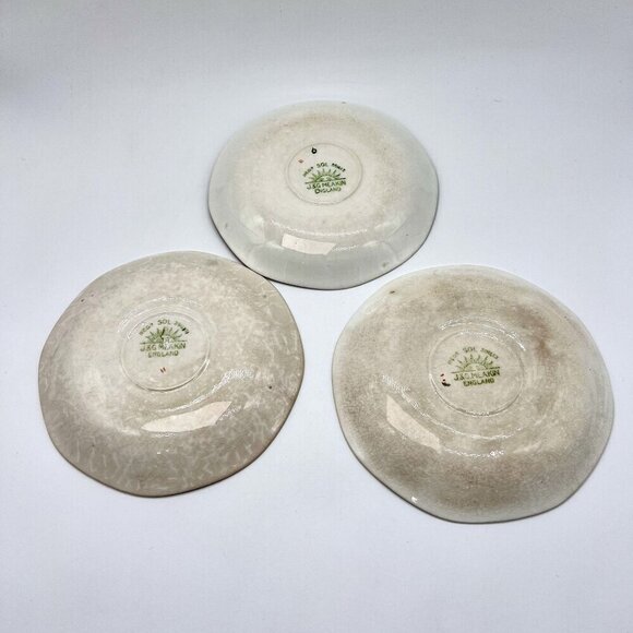 Vintage J&G Meakin England Blue & Gold Decorative Saucers Set Of 3 - Picture 8 of 11